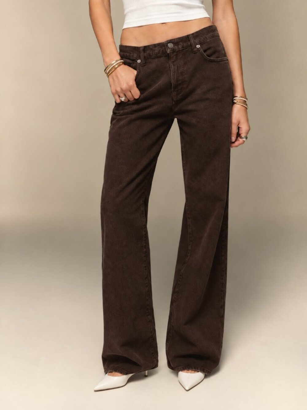 REFORMATION Cary Low Rise Slouchy Wide Leg Organic Cotton Jeans Mole $198 MSRP